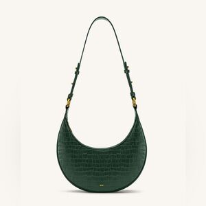 JW PEI CARLY SADDLE BAG - DARK GREEN CROC